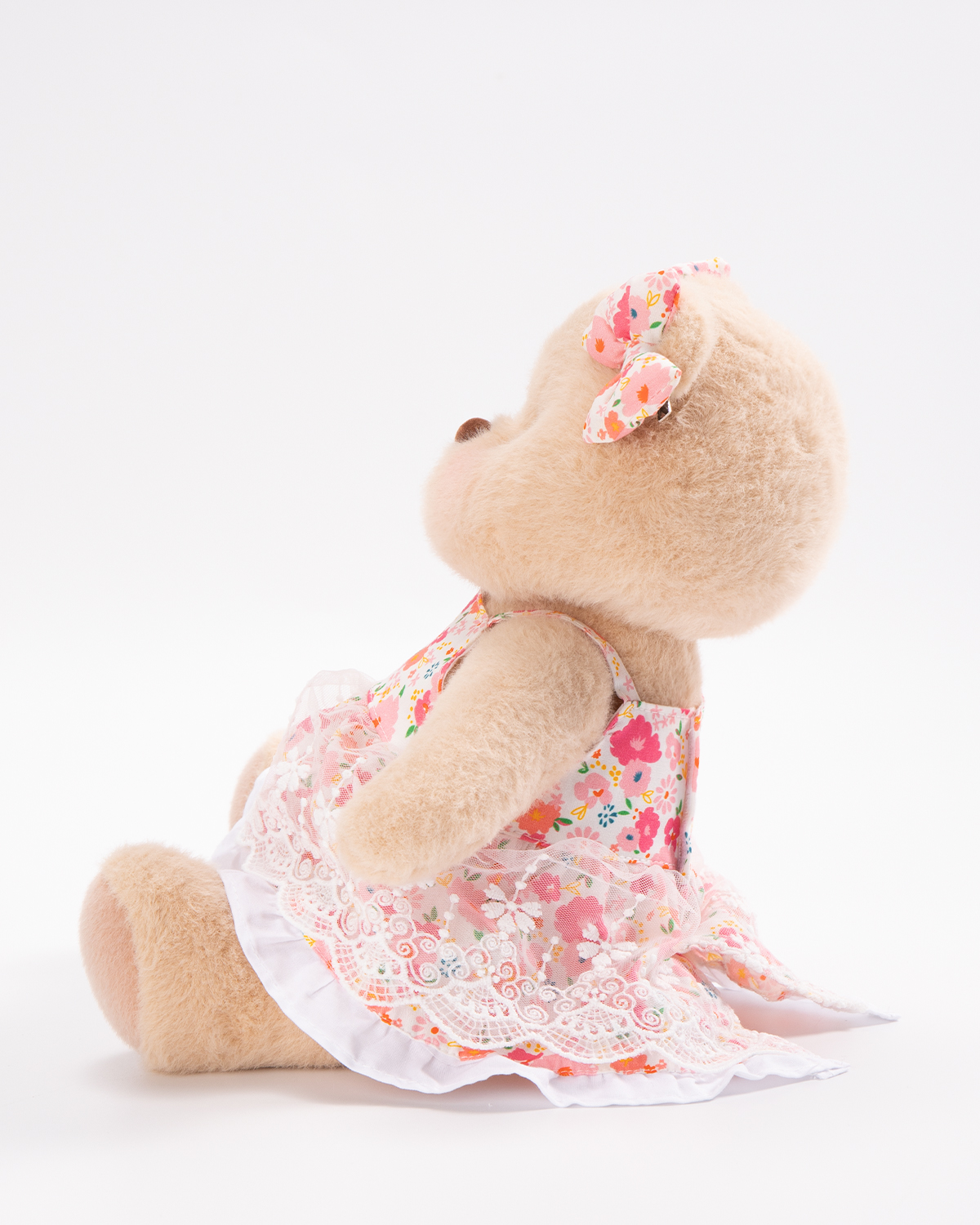 Getahug Pink Floral Lace Dress Bear | Handmade Jointed Teddy Bear Stuffed Animal Gift