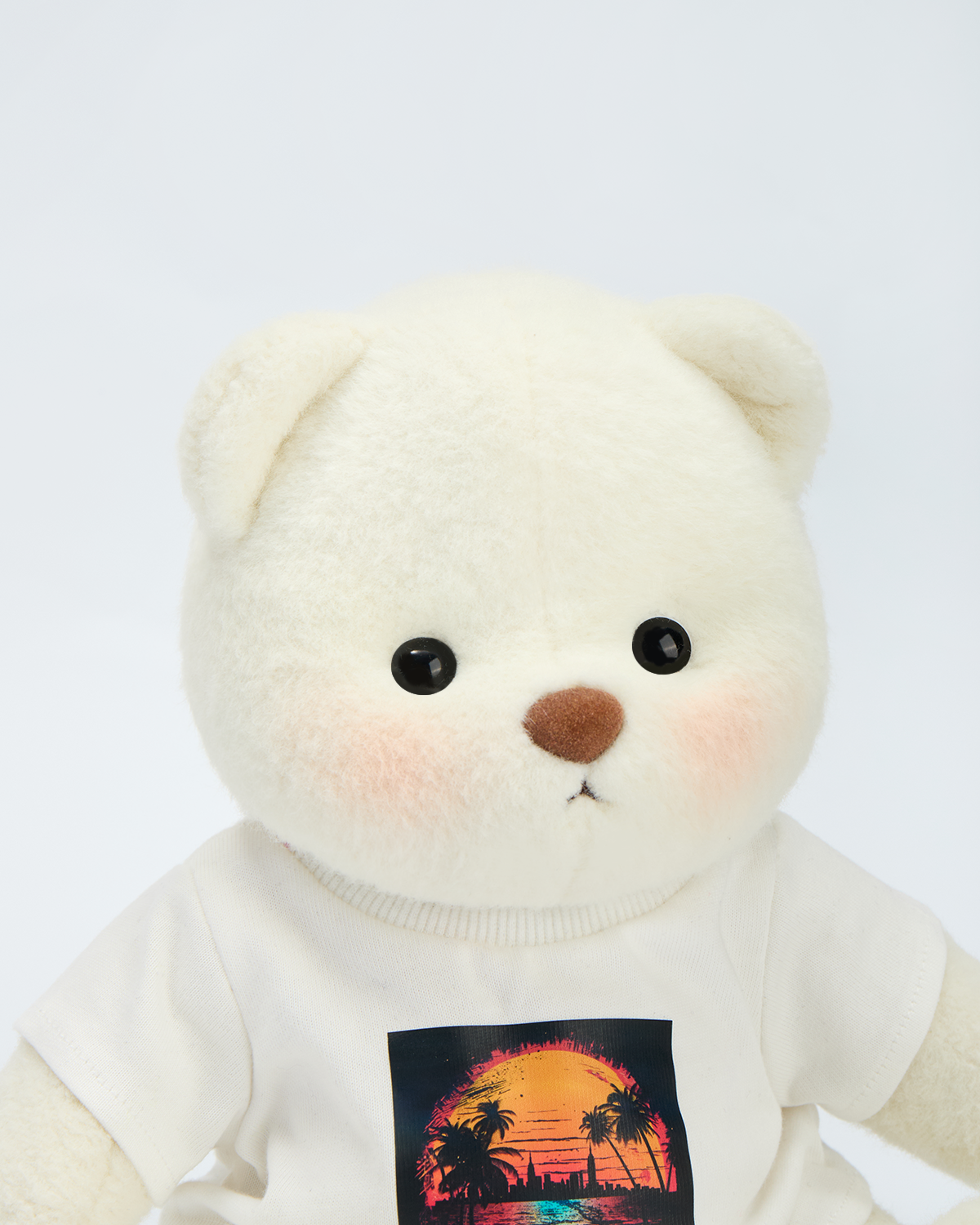 Getahug New York print White T-shirt Bear | Handmade Jointed Teddy Bear Gift