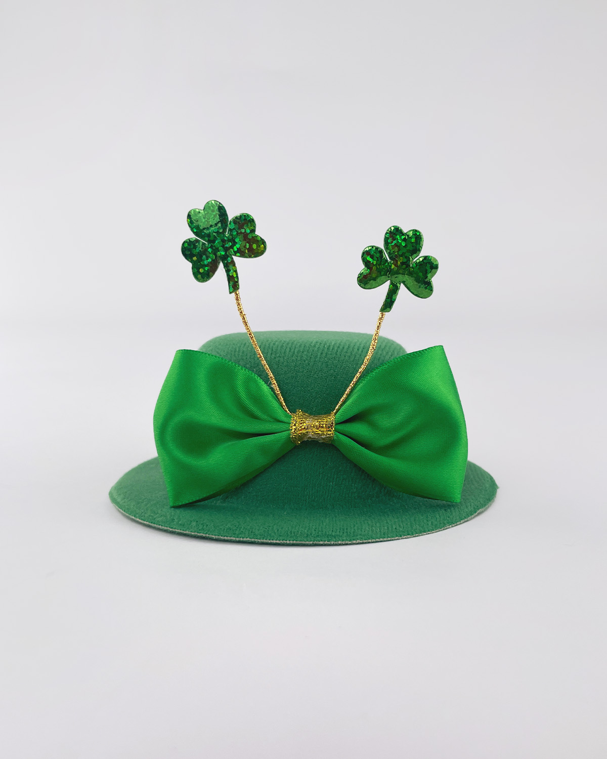 Green Bow Clover Bowler Hat | Teddy Bear Clothes
