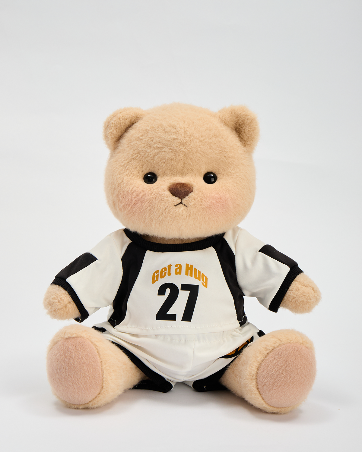 Getahug No. 27 White Basketball Jersey Bear | Handmade Jointed Stuffed Animal Gift