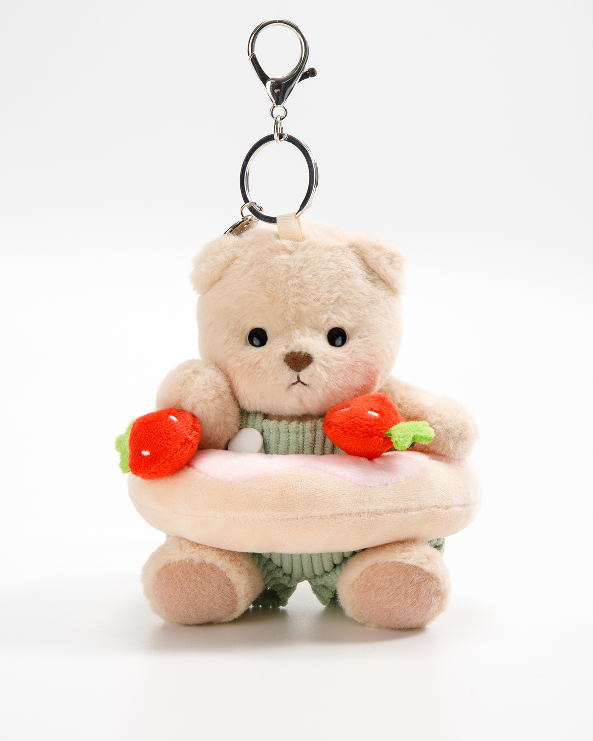 Getahug Strawberry Donut Mini Bear Keychain | 5.9 Inches Plush Bag Cha