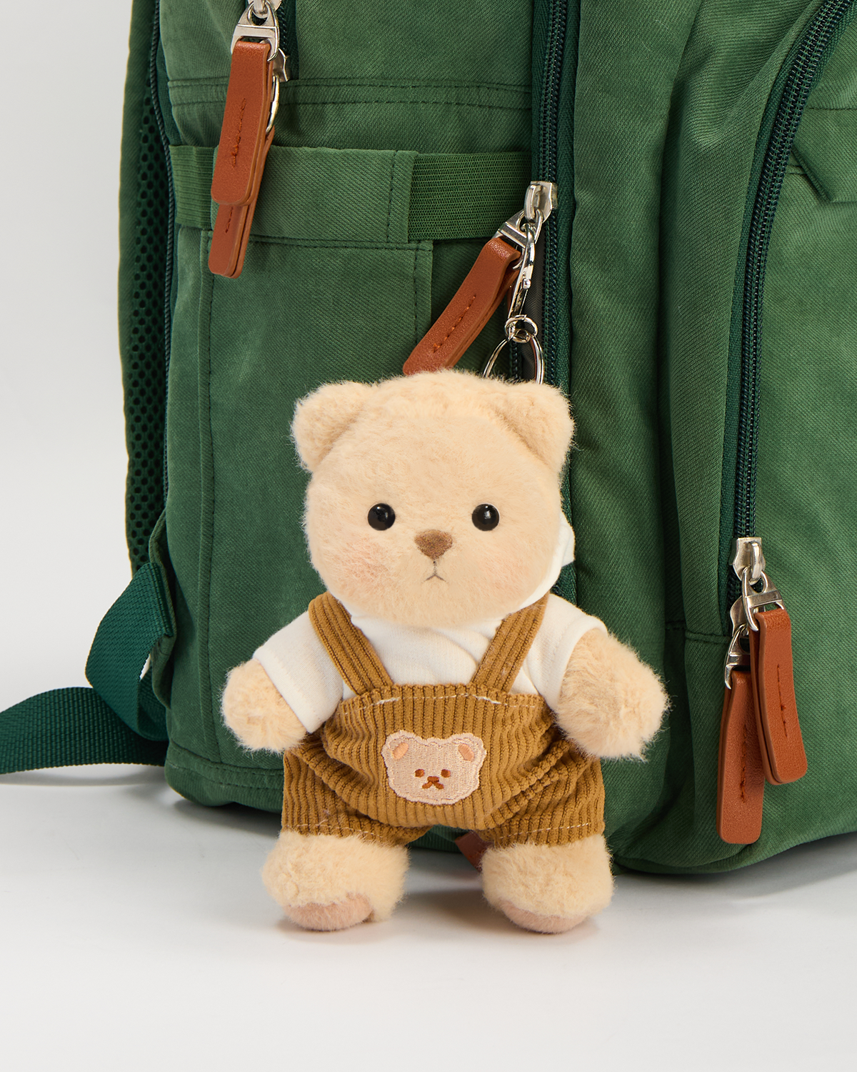 Getahug 5.9 Inches Brown Overalls Brown Mini Bear Bag Charm Keychains Gift