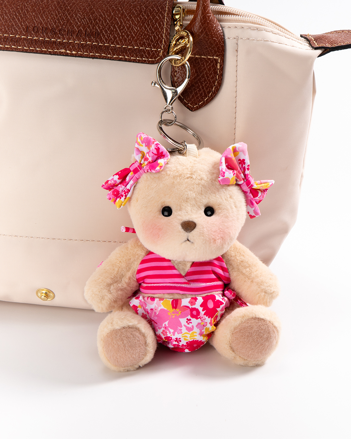 Getahug Pink Paradise Bikini Mini Bear Keychain | 5.9 Inches Plush Bag Charm Stuffed Animal Gift