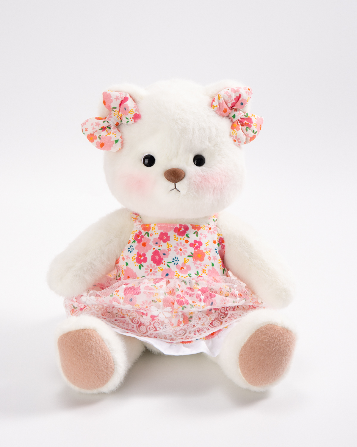Getahug Pink Floral Lace Dress Bear | Handmade Jointed Teddy Bear Stuffed Animal Gift
