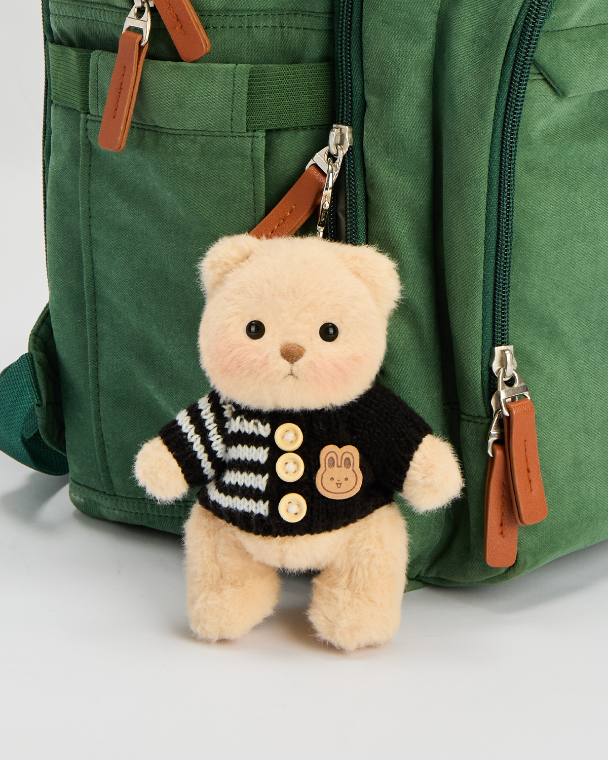 Getahug 5.9 Inches Black Sweater Brown Mini Bear Pendant Keychain Gift