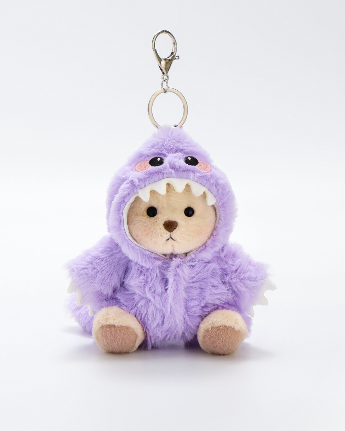 Getahug Purple Dino Mini Bear | 5.9 Inches Stuffed Animal Bag Charm Keychains Handmade Gift