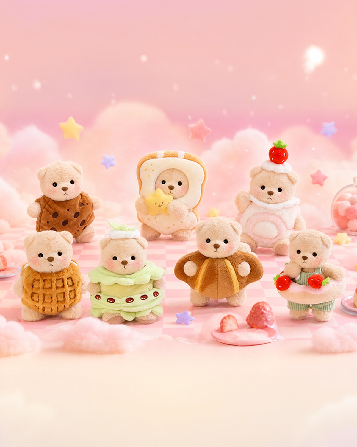 Getahug Sweet Bakery Series Plush Mini Bear Blind Box | 5.9 Inches Pendant Bag Charm Keychain Gift