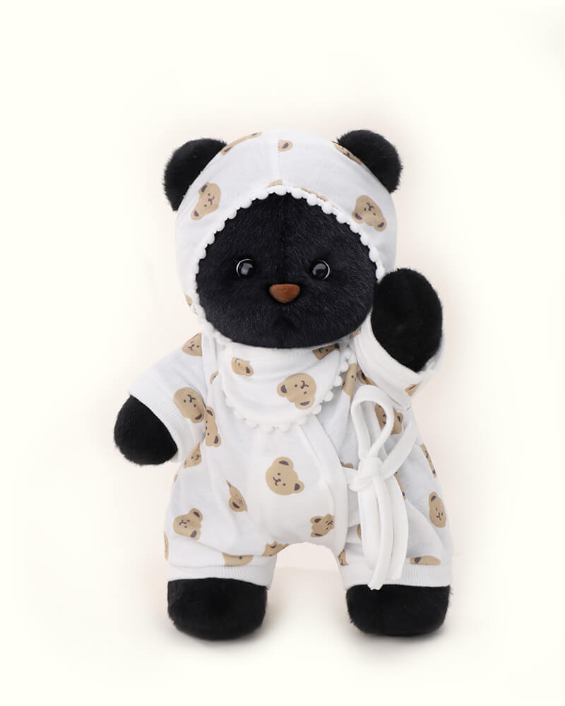 Getahug Teddy Pajamas Black Bear | Handmade Jointed Teddy Bear Gift (Presale)