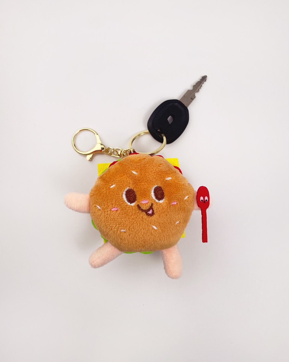 Hamburger Plush Toy Keychain