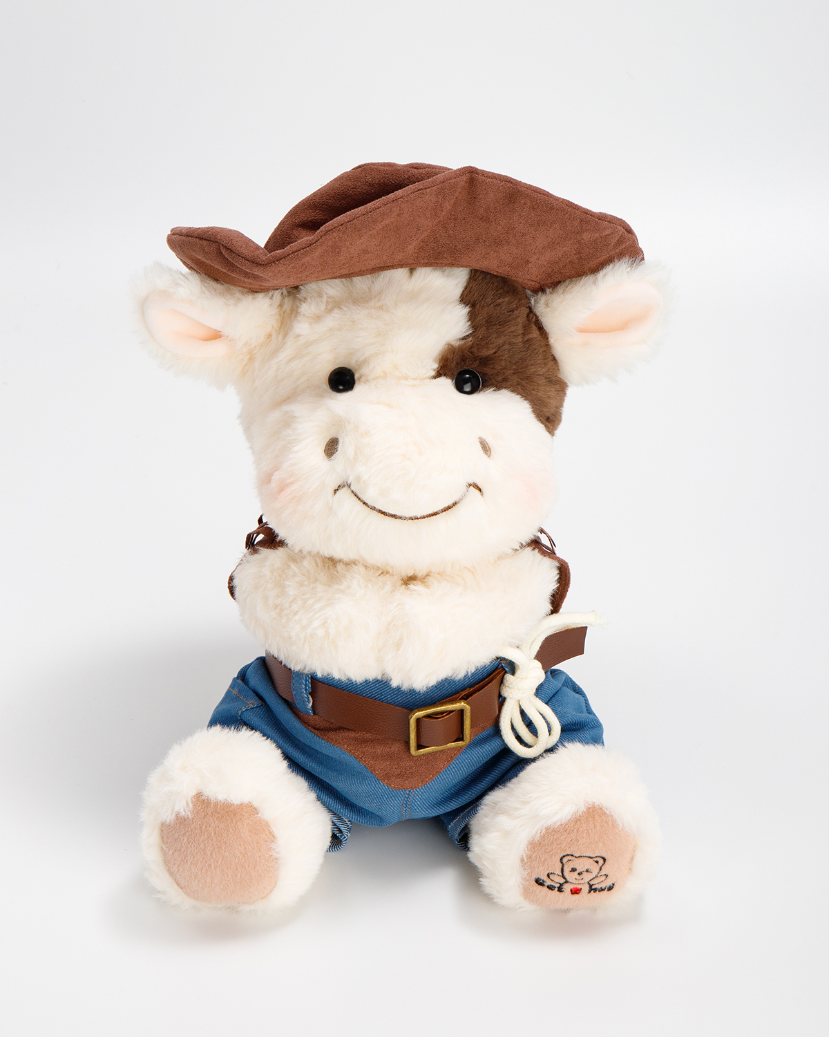 Getahug Cool Denim Magnetic Cow | Handmade Jointed Stuffed Animal Gift