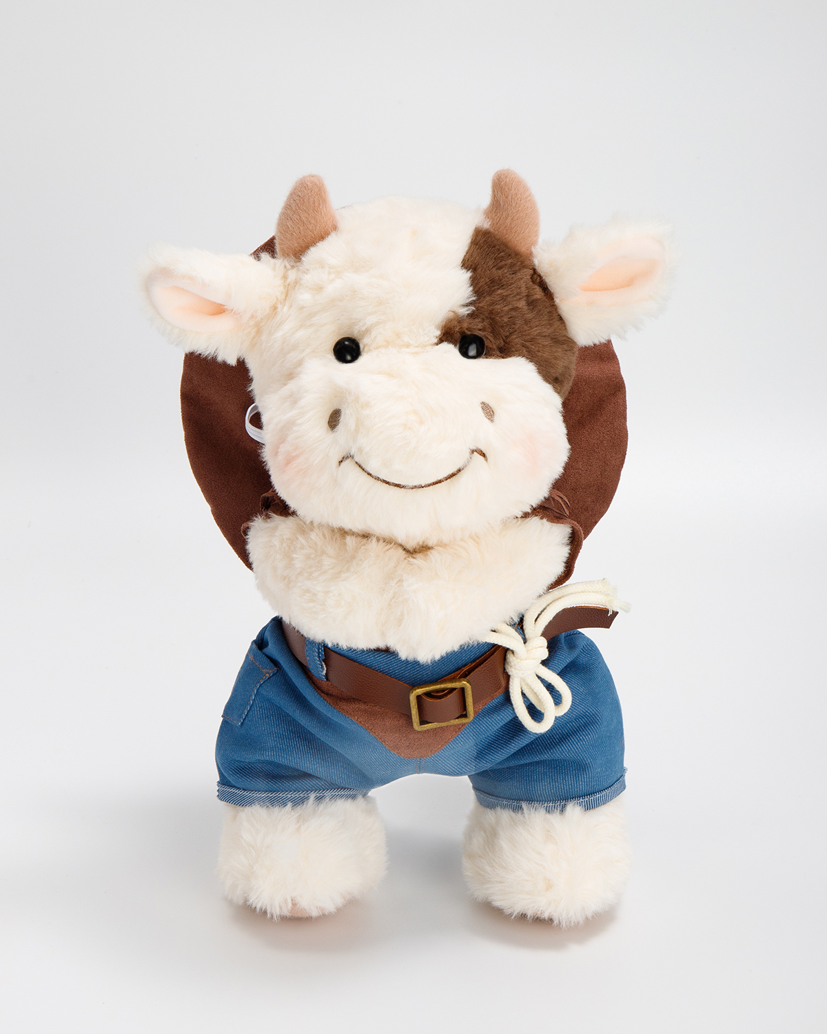 Getahug Cool Denim Magnetic Cow | Handmade Jointed Stuffed Animal Gift