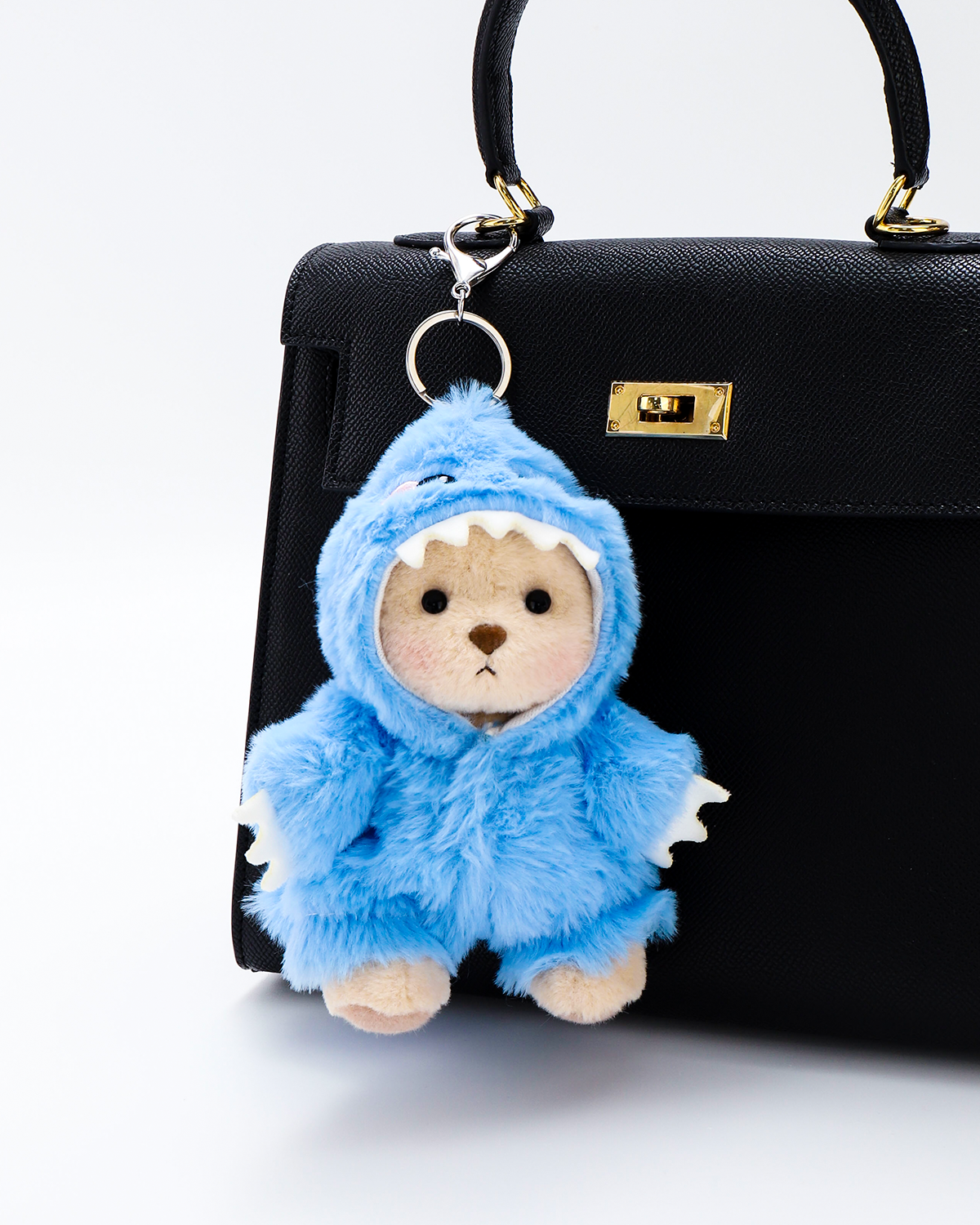 Getahug Blue Dino Mini Bear | 5.9 Inches Stuffed Animal Bag Charm Keychains Handmade Gift