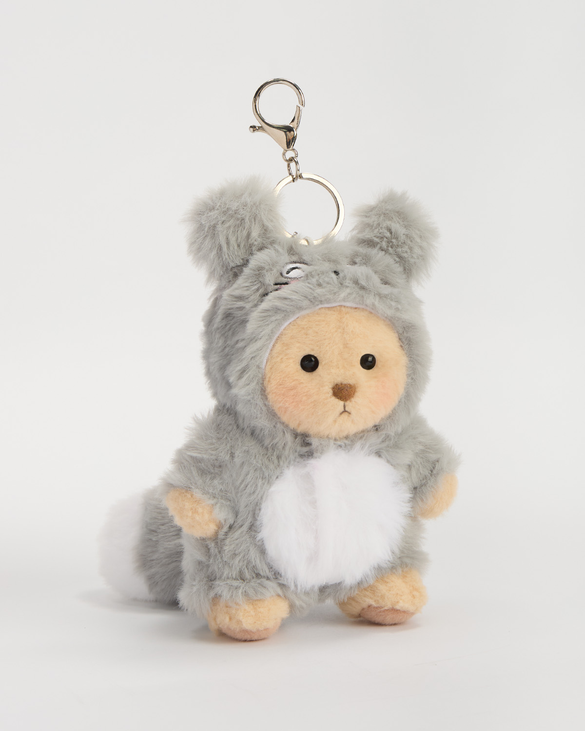 Getahug 5.9 Inches Fluffy Totoro Brown Mini Bear Pendant Keychains Gift