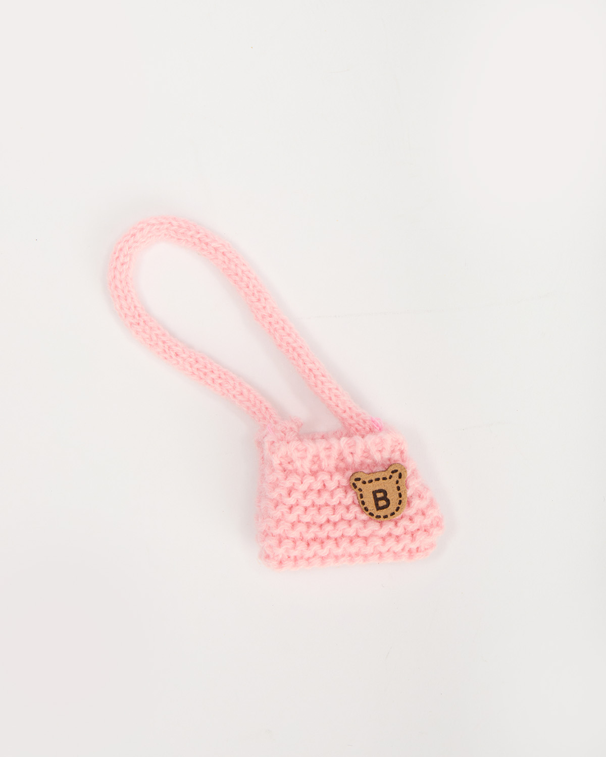Pink Knitted Bag (Bag Only) | Suitable for 5.9 Inches Mini Teddy Bear
