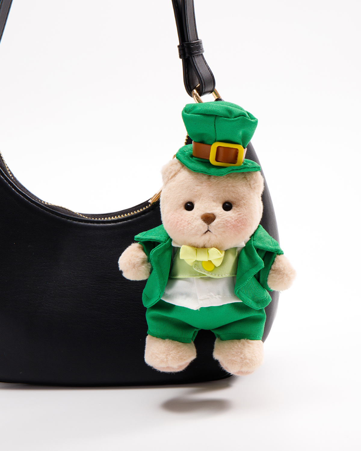 Getahug St. Patrick's Day Green Suit Mini Bear | 5.9 Inches Plush Bag Charm Stuffed Animal Keychains Gift