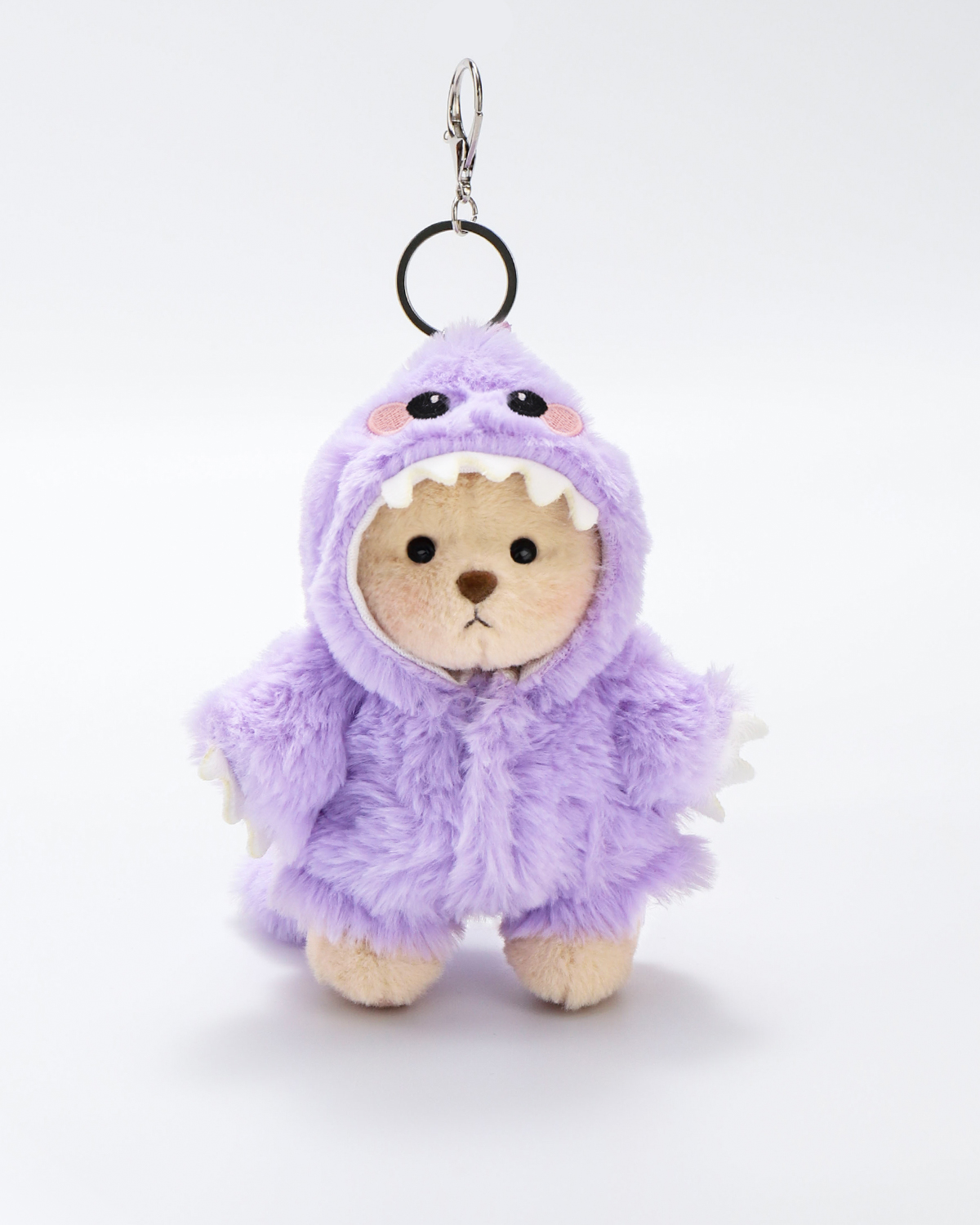 Getahug Purple Dino Mini Bear | 5.9 Inches Stuffed Animal Bag Charm Keychains Handmade Gift