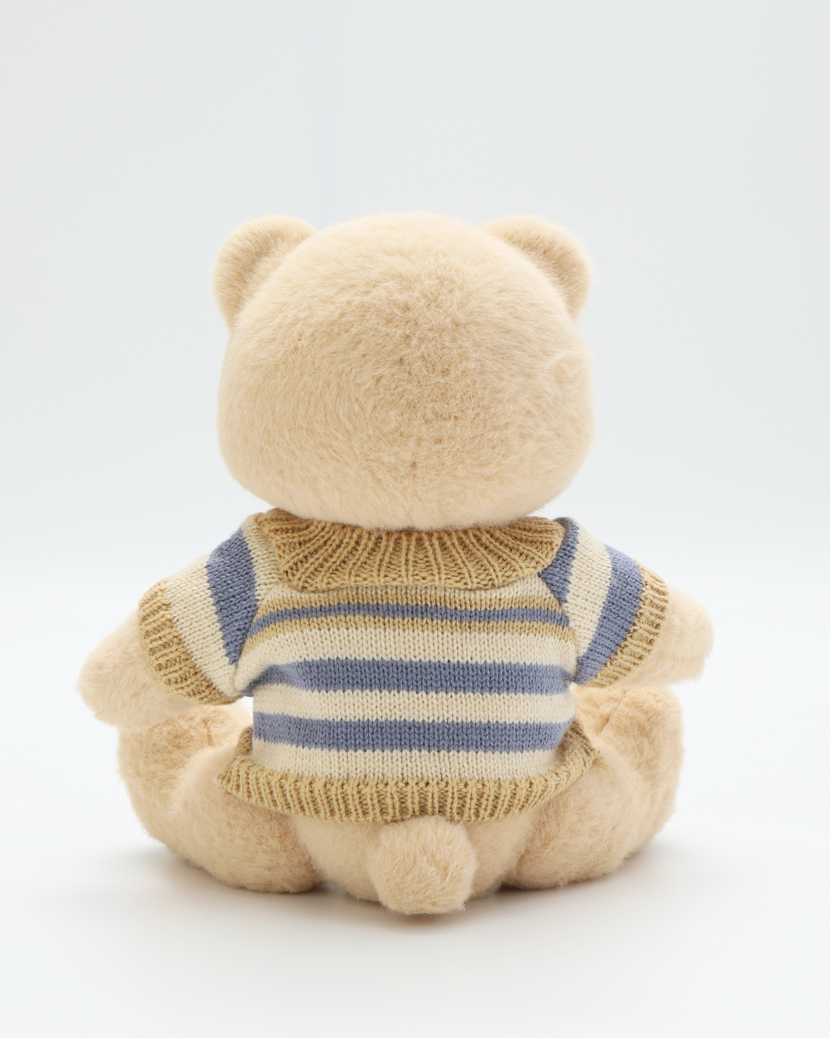 Getahug Blue Khaki Striped Sweater Bear | Handmade Jointed Stuffed Animal Gift