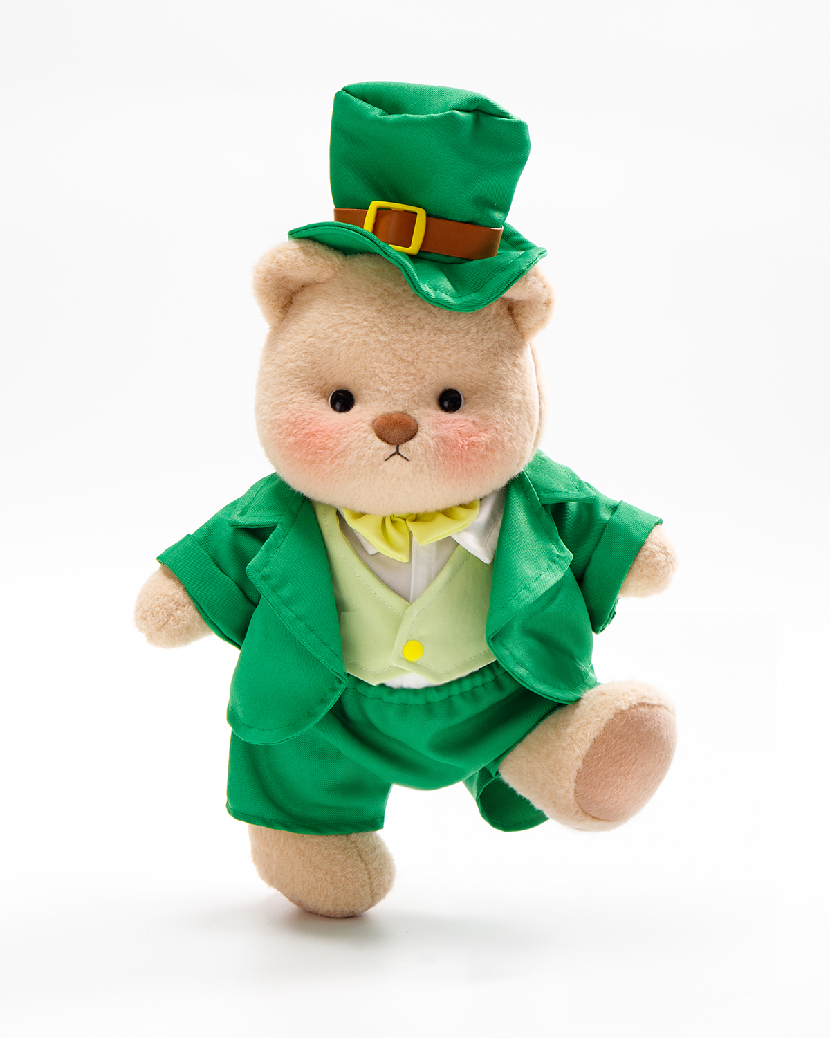 Getahug St. Patrick's Day Green Suit Bear | Handmade Jointed Stuffed Animal Gift