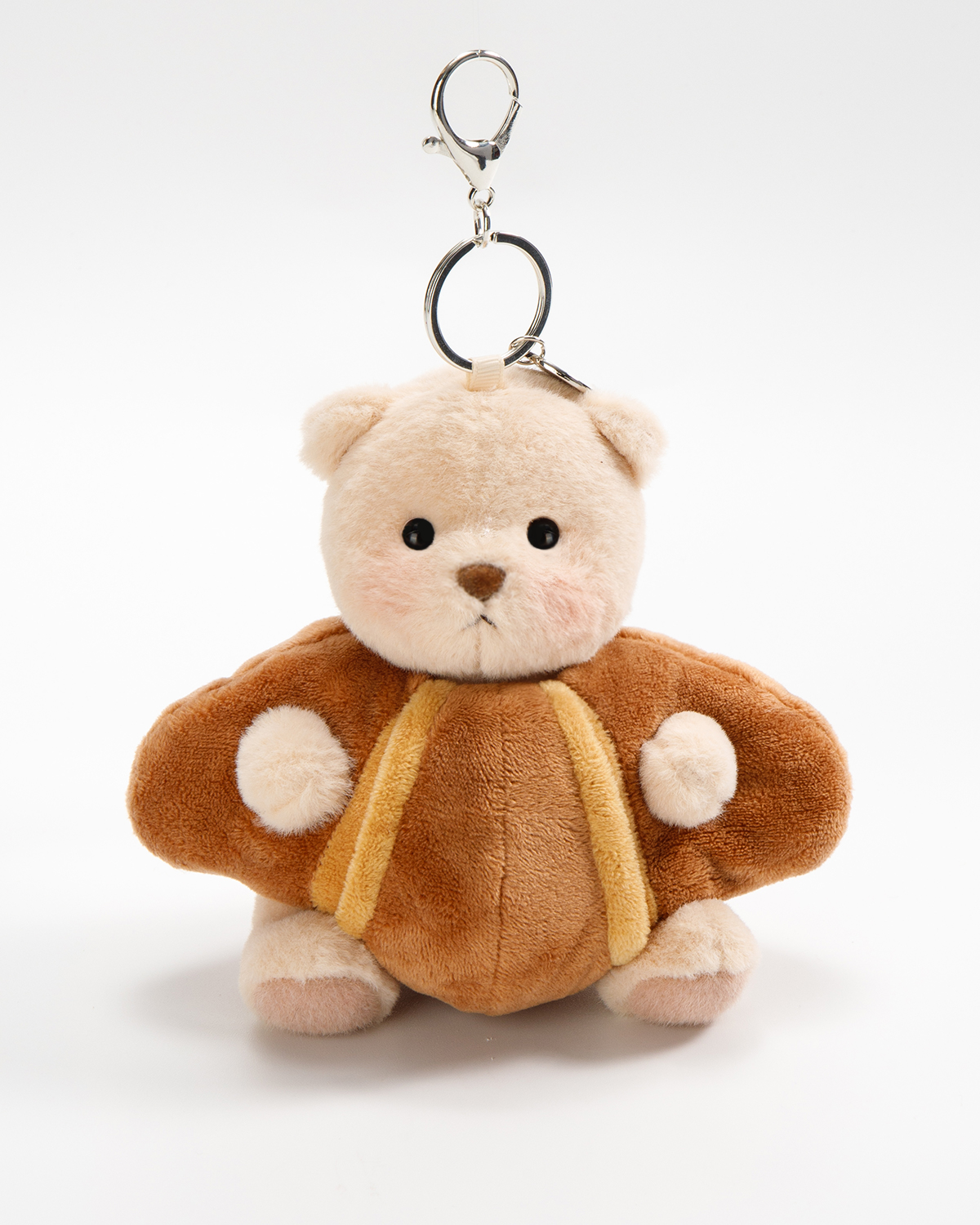 Getahug Croissant Mini Bear Keychain | 5.9 Inches Plush Bag Charm Stuffed Animal Gift