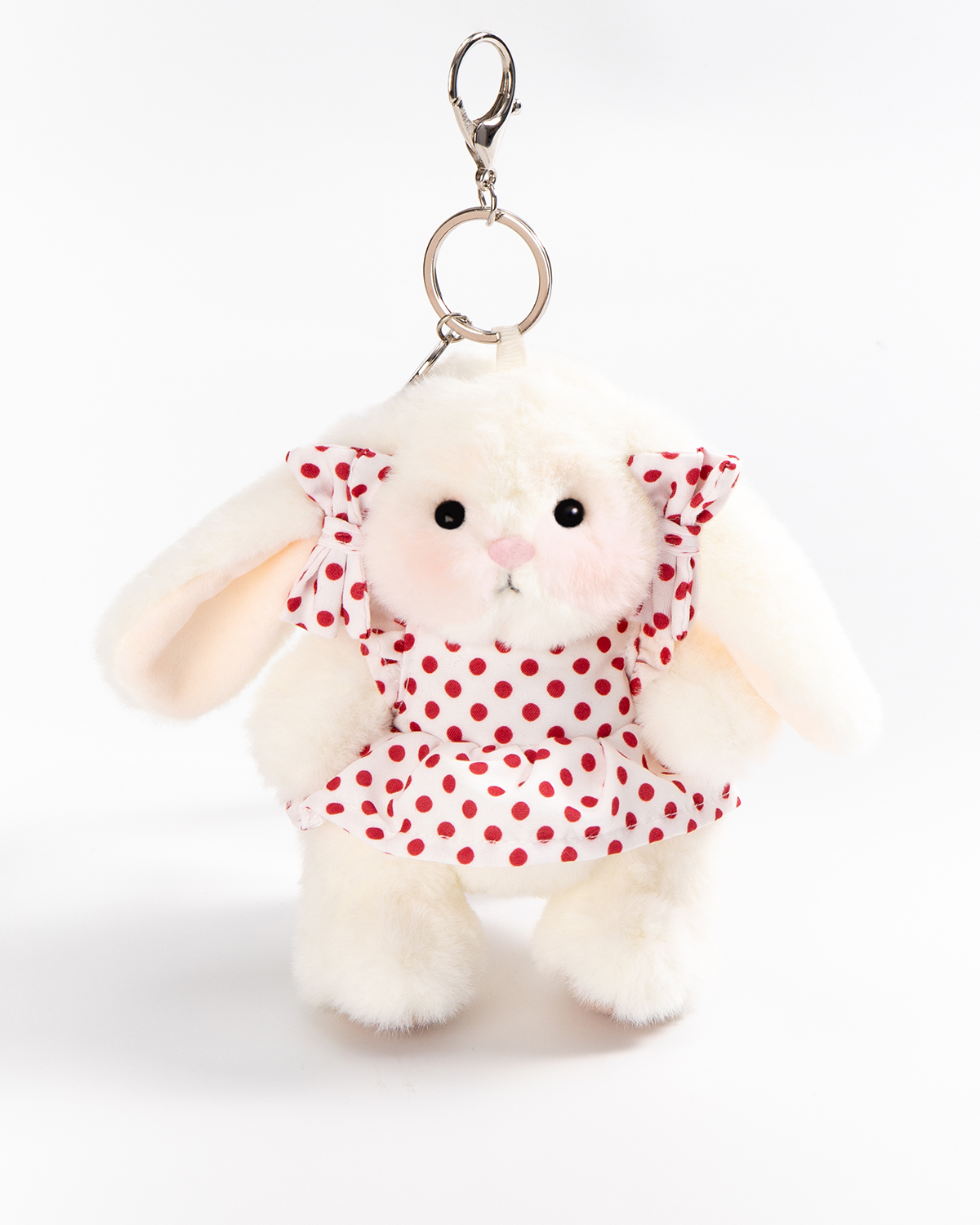 Getahug Sunny Polka Dot Dress Mini Bunny Keychain | 5.9 Inches Plush Bag Charm Gift