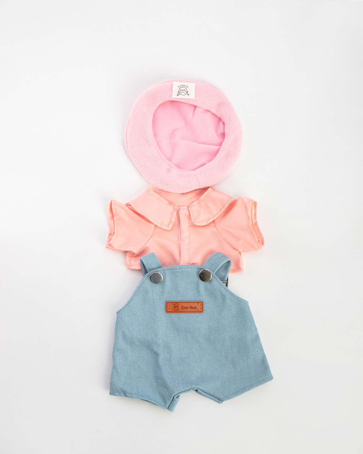 Getahug Pink Beanie Overalls Pink Bear | Handmade Jointed Teddy Bear Gift