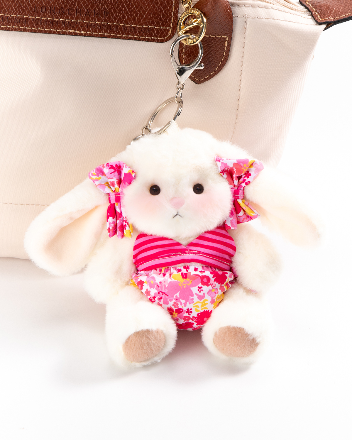Getahug Pink Paradise Bikini Mini Bunny Keychain | 5.9 Inches Plush Bag Charm Gift