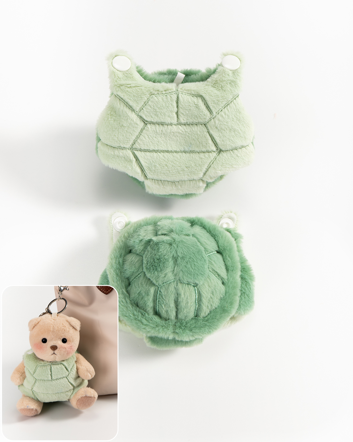 Turtle Bag Charm Keychain (Outfit Only) | 5.9 Inches Mini Teddy Bear Plush Animal Clothes