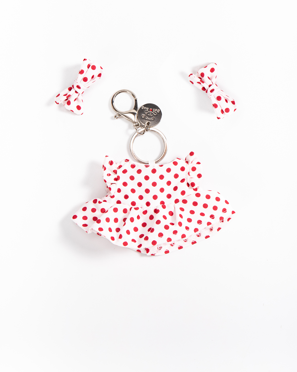 Getahug Sunny Polka Dot Dress Mini Bunny Keychain | 5.9 Inches Plush Bag Charm Gift