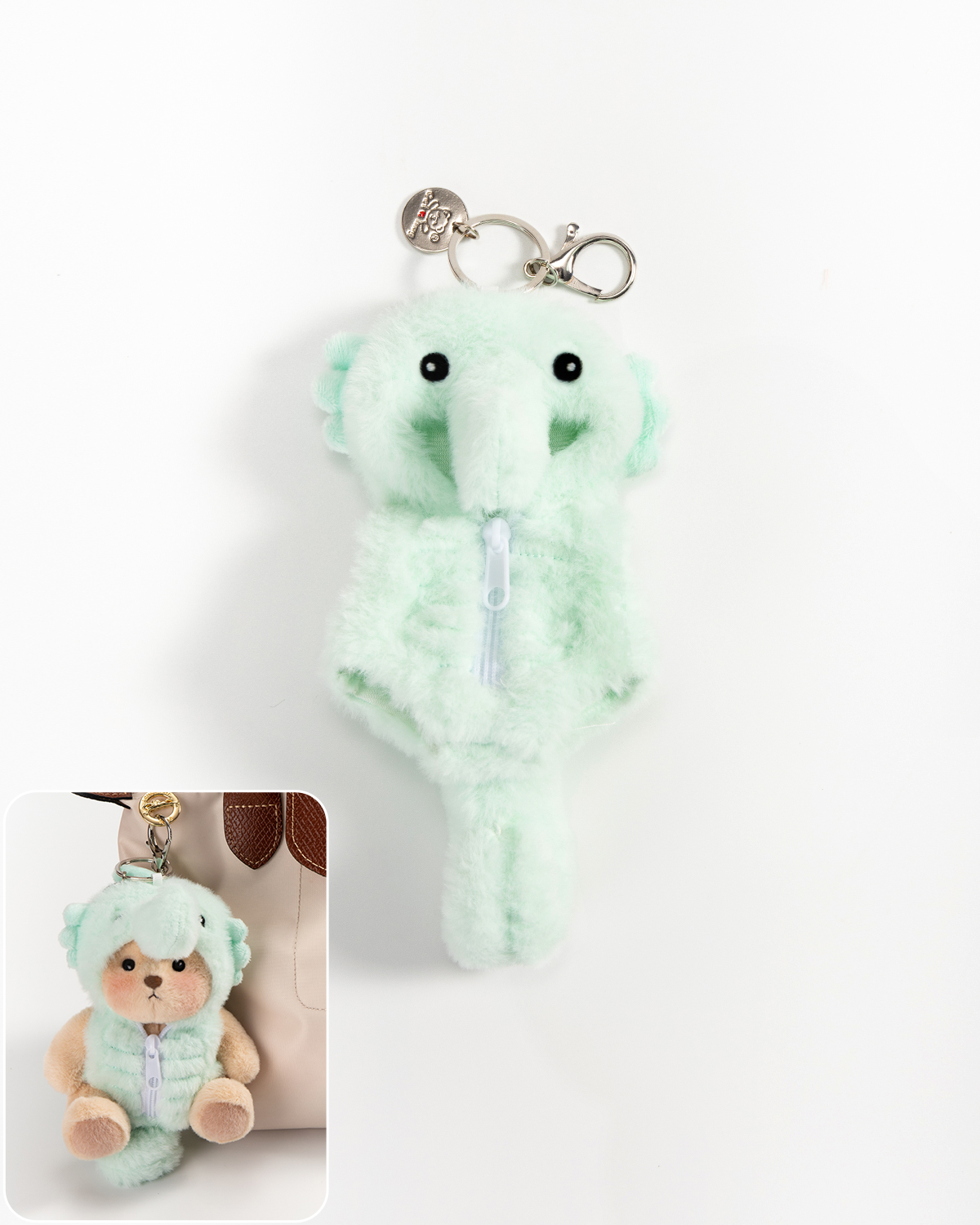 Seahorse Bag Charm Keychain (Outfit Only) | 5.9 Inches Mini Teddy Bear Plush Animal Clothes
