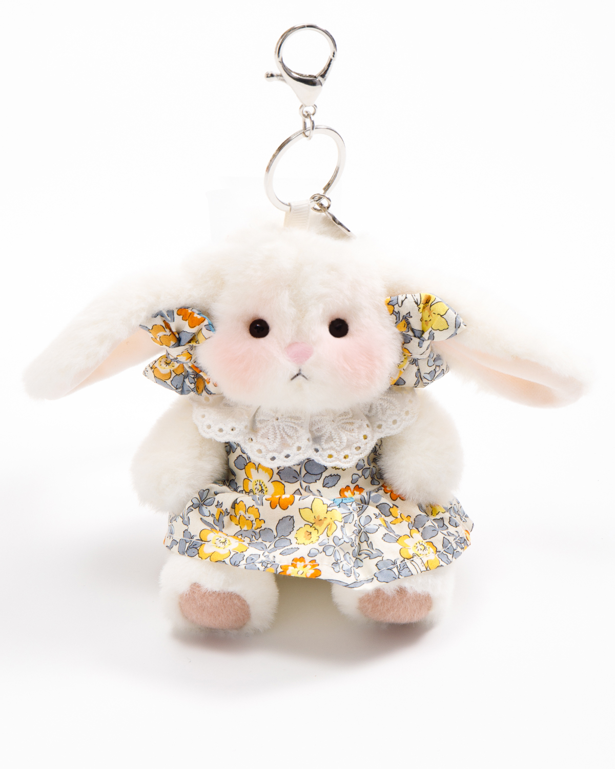 Getahug Sunny Floral Dress Mini Bunny Bag Charm | 5.9 Inches Soft Plush Keychains Gift