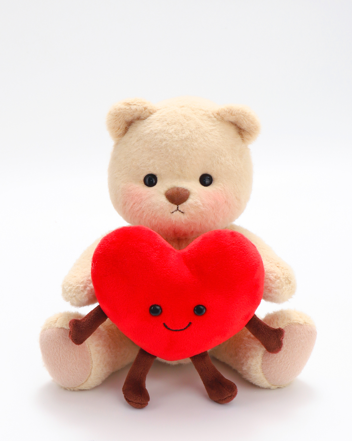 Getahug Brown Bear With a Love Heart | Handmade Jointed Stuffed Animal Valentine's Day Gift