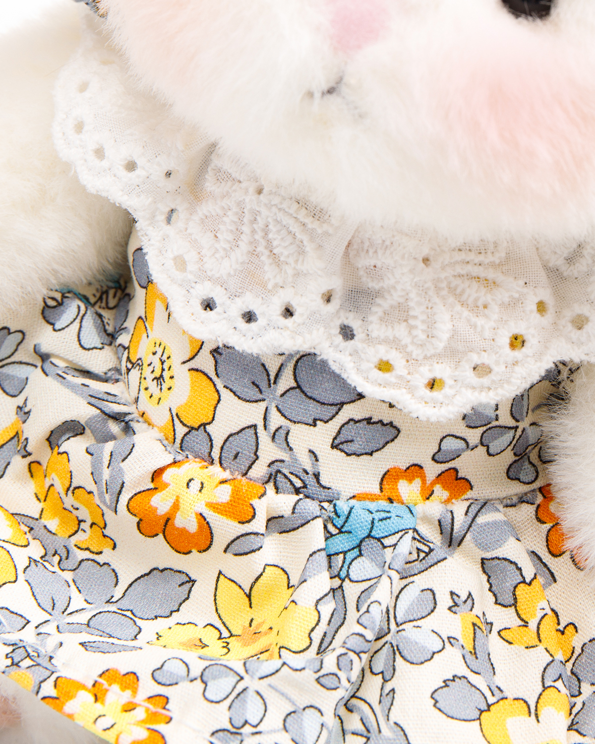 Getahug Sunny Floral Dress Mini Bunny Bag Charm | 5.9 Inches Soft Plush Keychains Gift