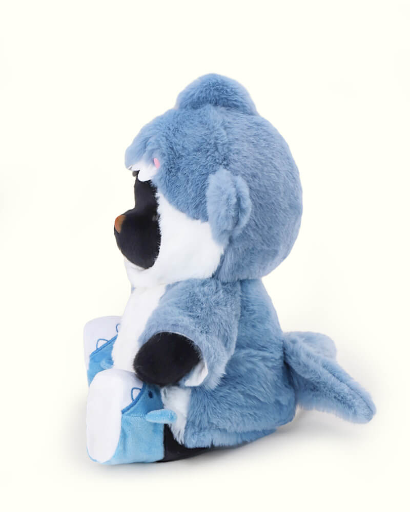Getahug Fluffy Shark Black Bear | Handmade Jointed Teddy Bear Gift
