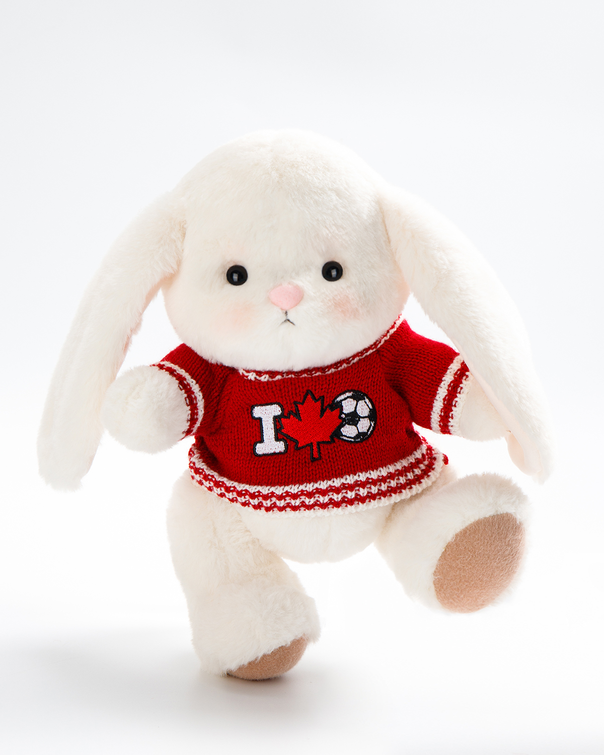 Getahug Soccer Fan Jointed Bunny Plush | Handmade Stuffed Animal Gift for Football Fans