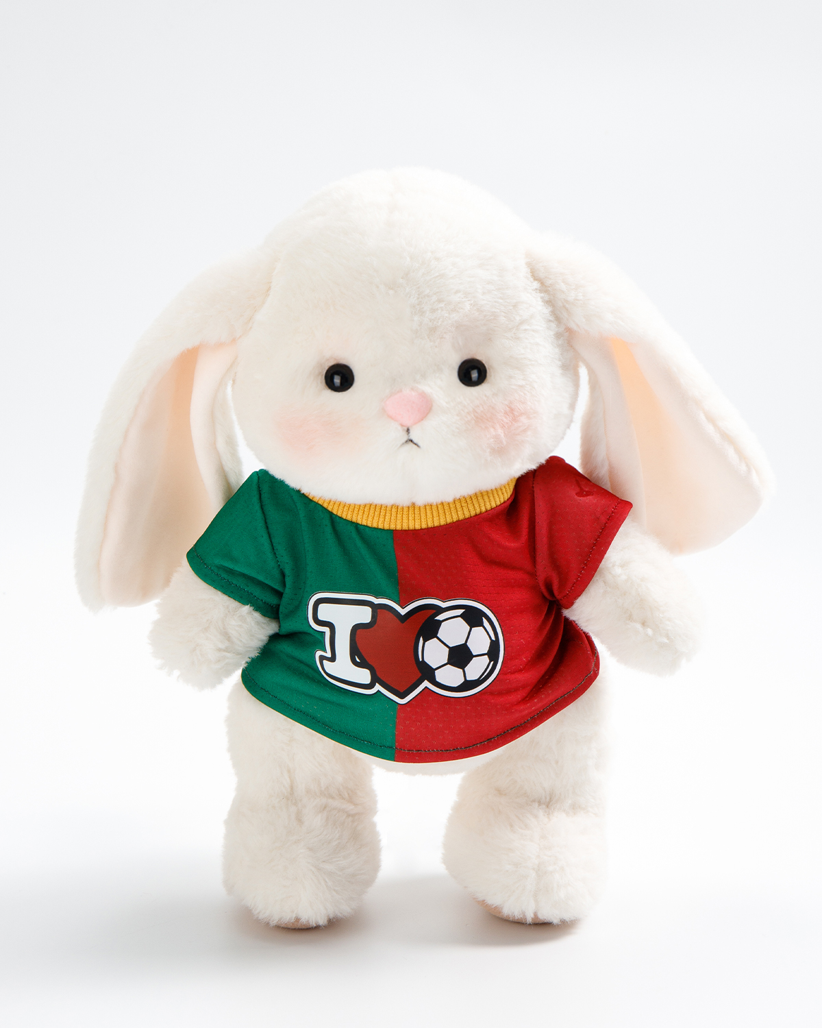 Getahug Love Soccer Jointed Bunny Plush | Handmade Stuffed Animal Gift for Football Fans