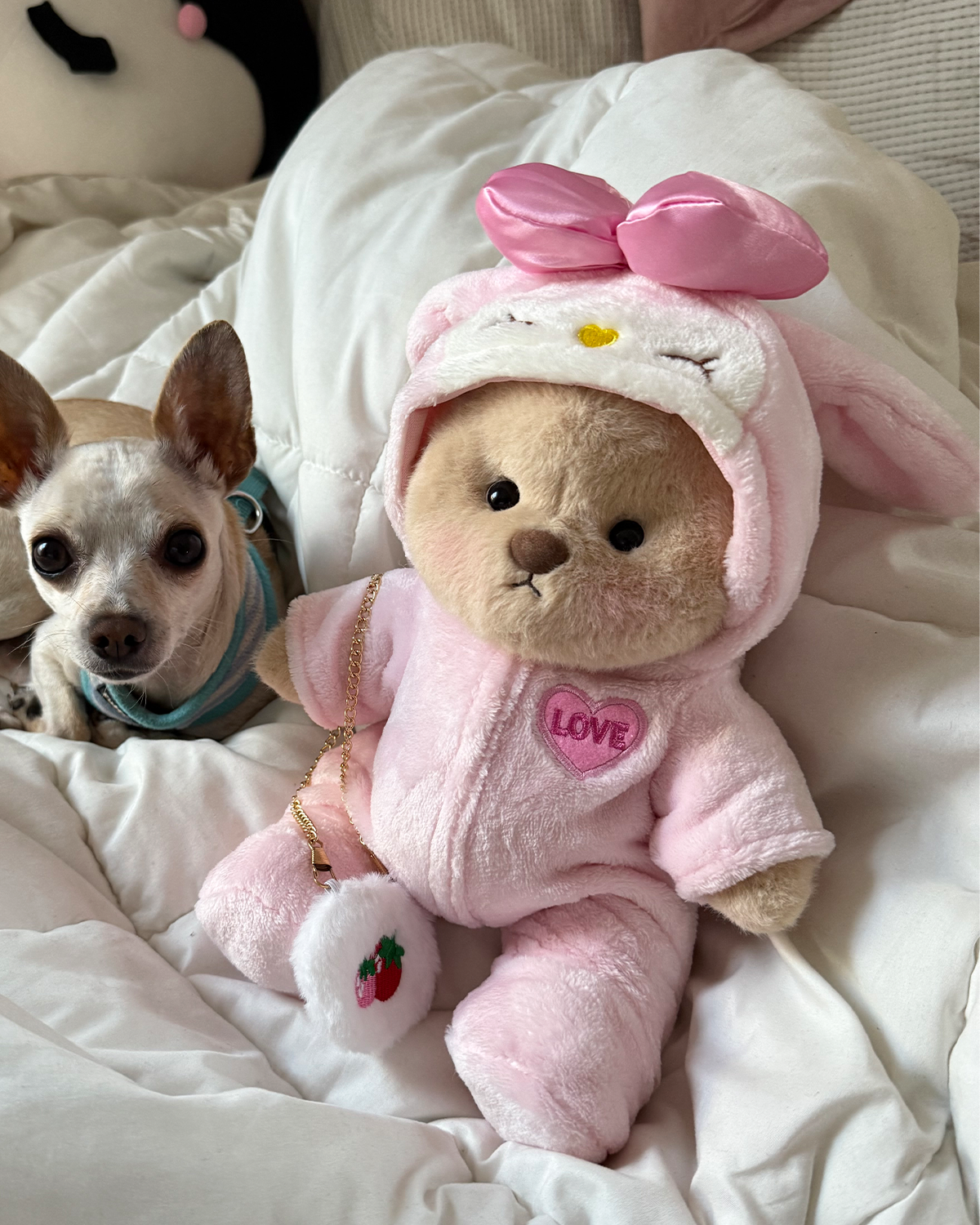 Getahug Love Strawberry Bear | Handmade Jointed Teddy Bear Gift