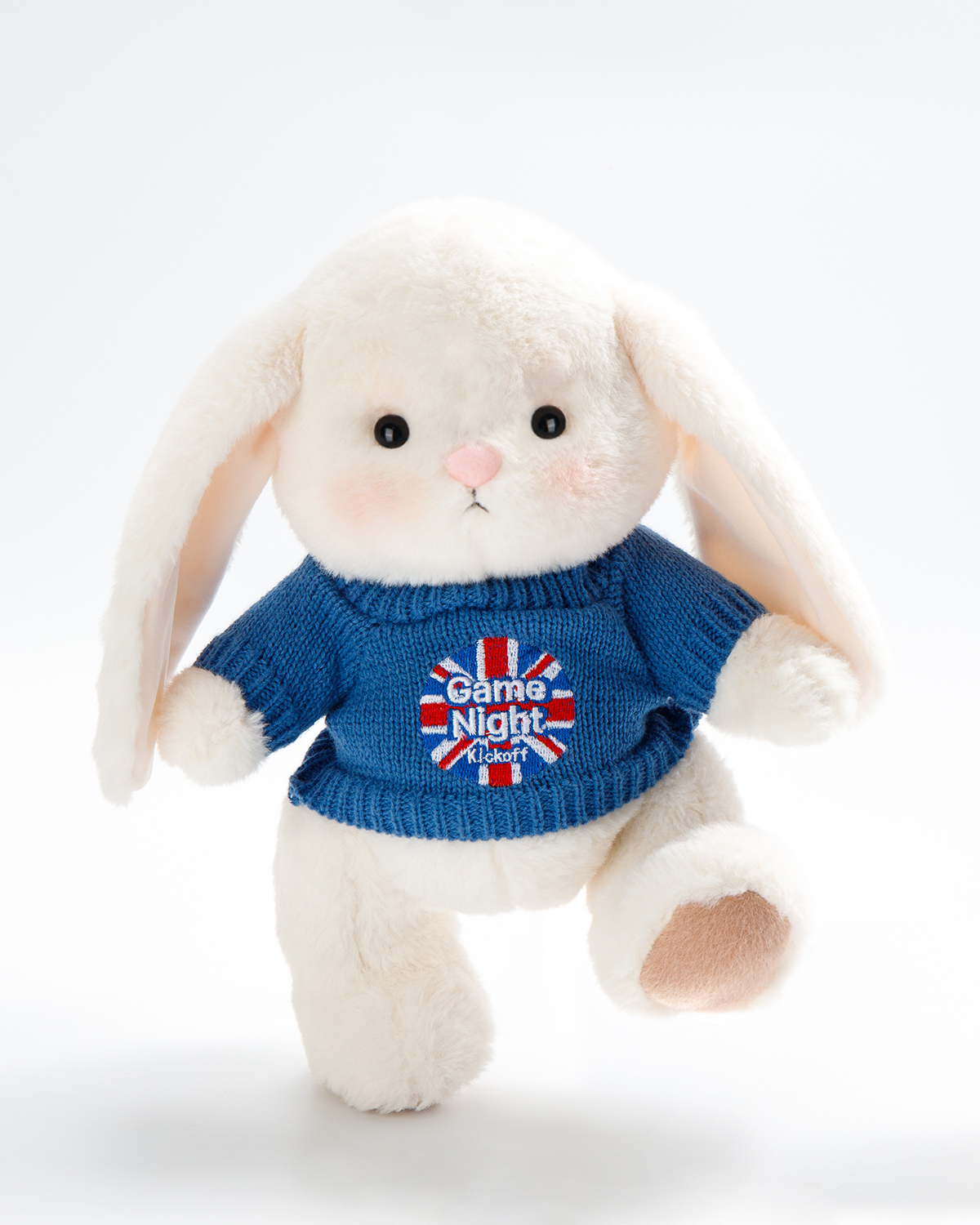 Getahug Soccer Game Night Jointed Bunny Plush | Handmade Stuffed Animal Gift for Football Fans