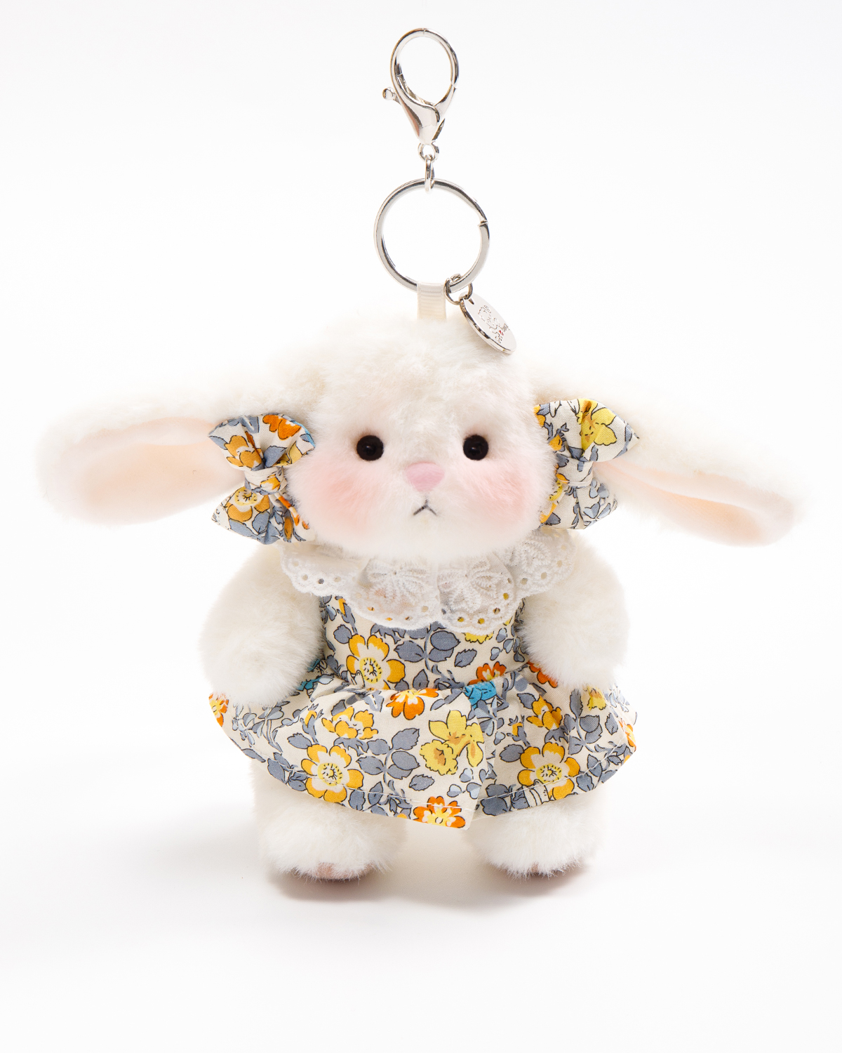 Getahug Sunny Floral Dress Mini Bunny Bag Charm | 5.9 Inches Soft Plush Keychains Gift