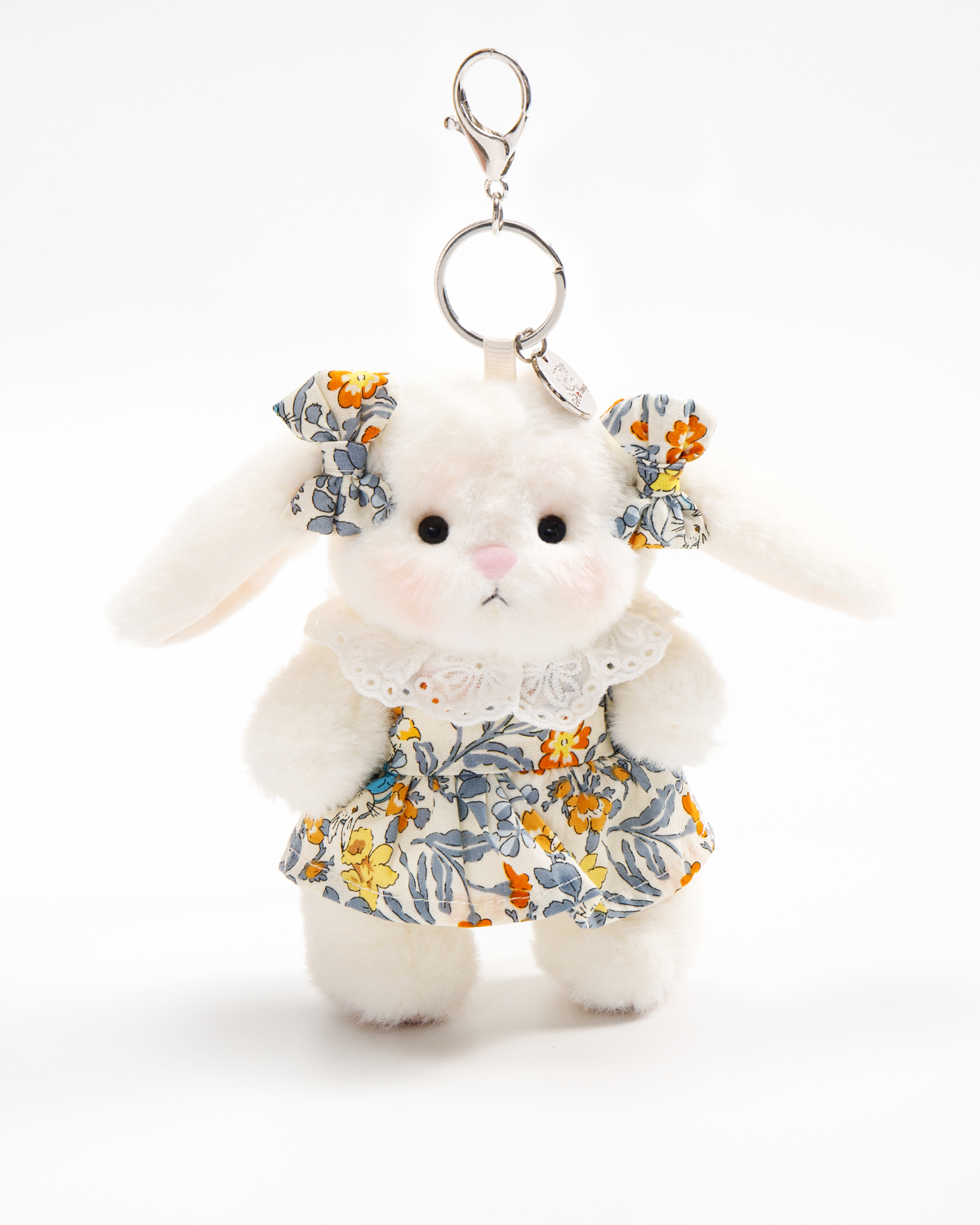 Getahug Sunny Floral Dress Mini Bunny Bag Charm | 5.9 Inches Soft Plush Keychains Gift