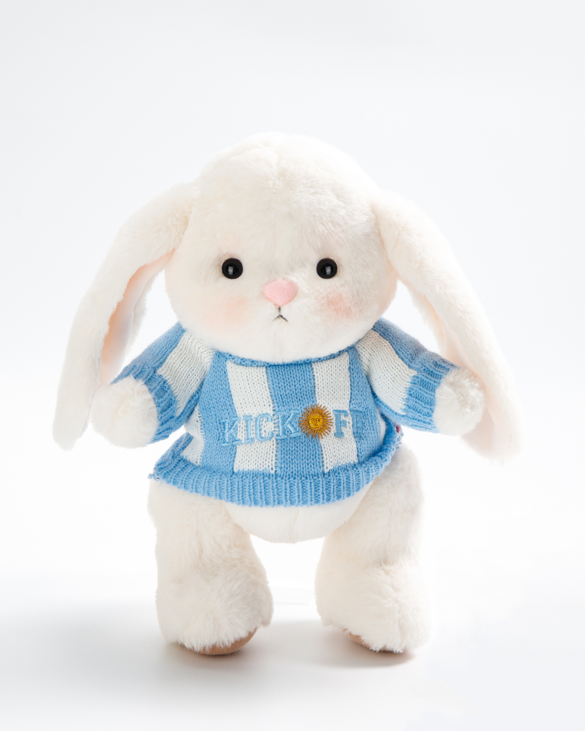 Getahug Soccer Kickoff Jointed Bunny Plush | Handmade Stuffed Animal Gift for Football Fans