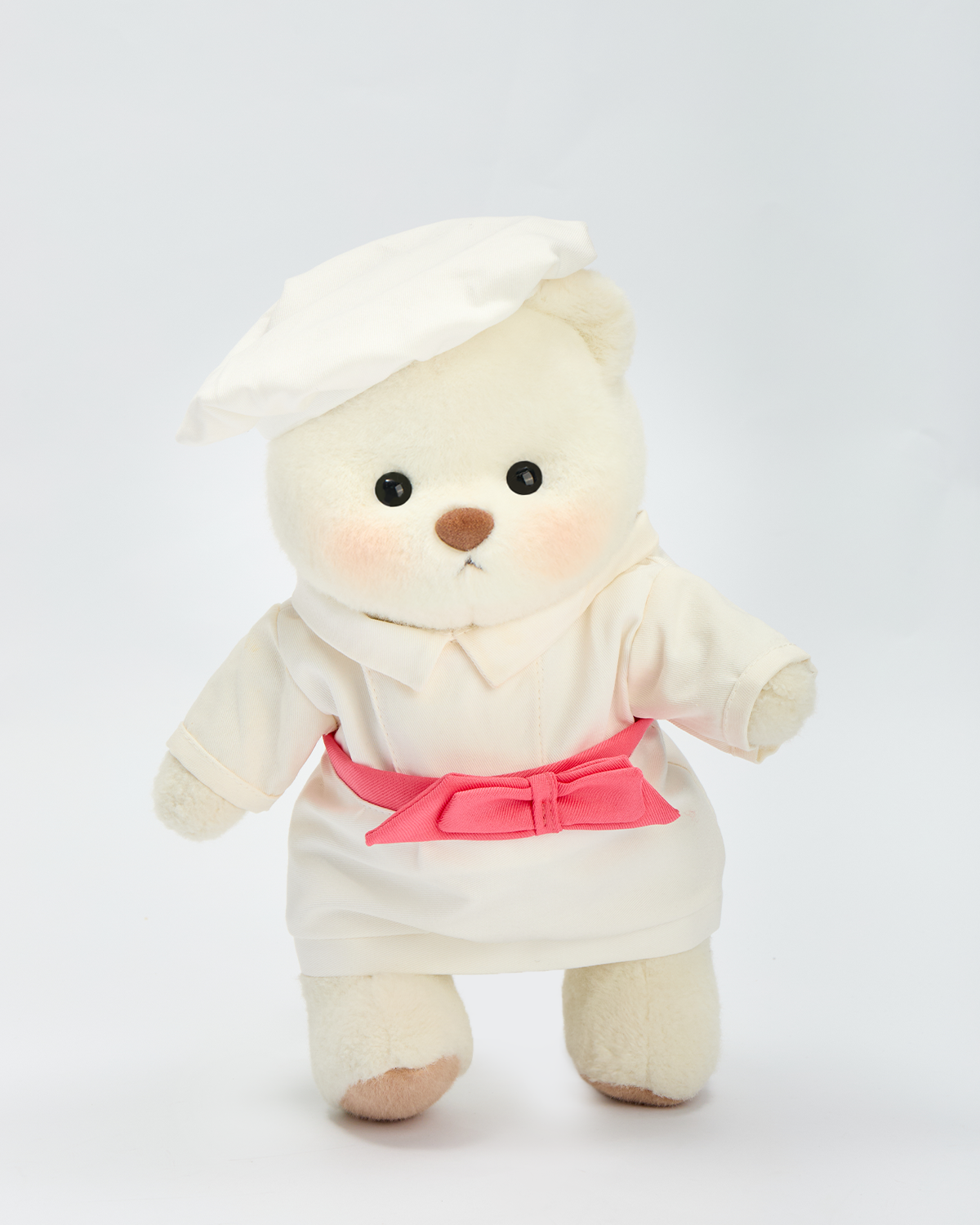 Getahug Pink Bow Female Chef Bear | Handmade Jointed Teddy Bear Gift