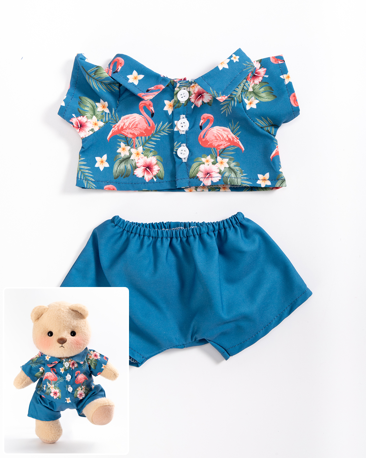 Getahug🦩Tropical Flamingo Shirt Bear | Handmade Jointed Teddy Bear Stuffed Animal Gift