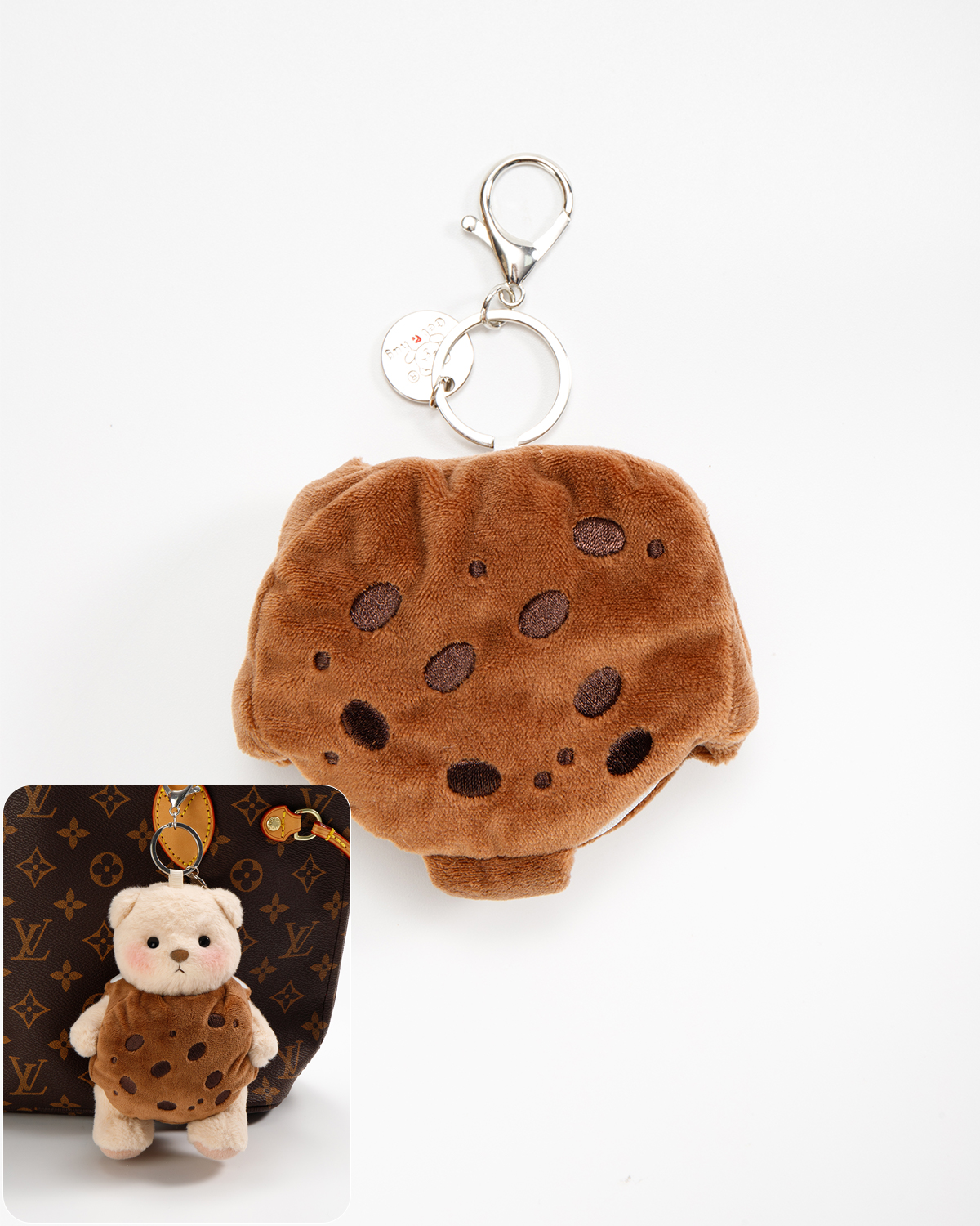 Getahug Chocolate Cookie Mini Bear Keychain | 5.9 Inches Plush Bag Cha