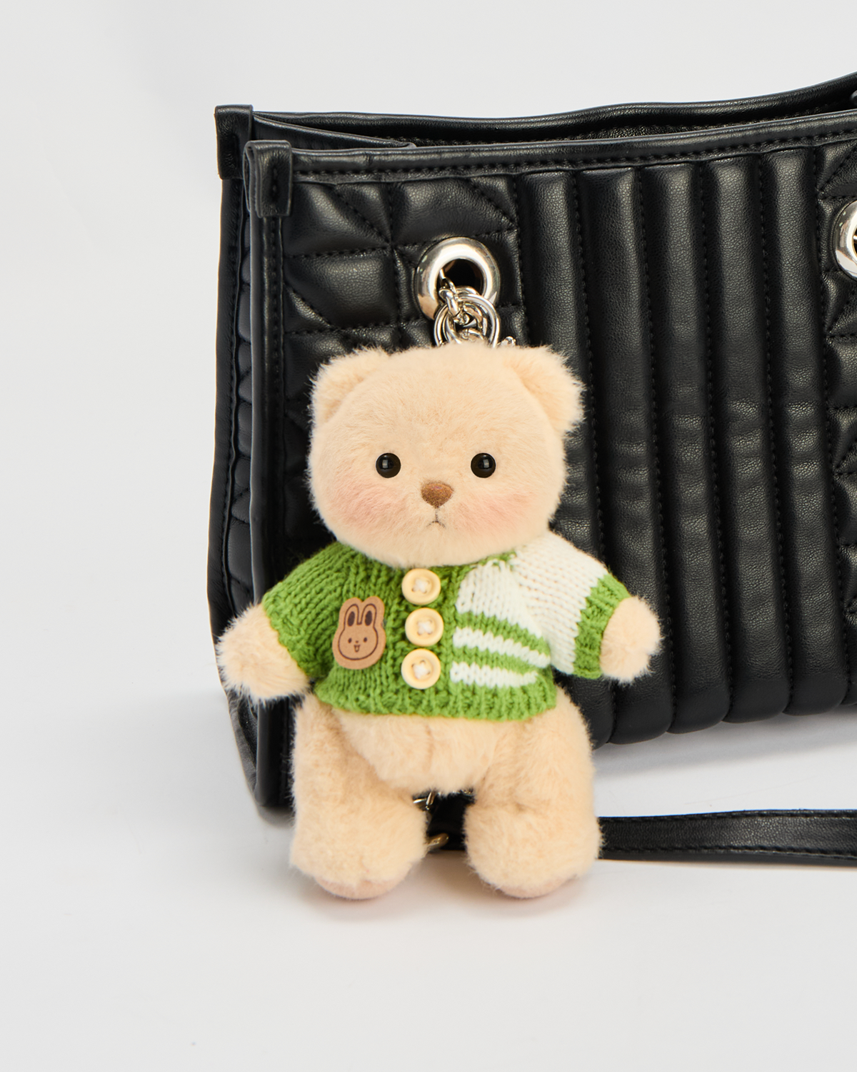 Getahug 5.9 Inches Green Sweater Brown Mini Bear Pendant Keychain Gift