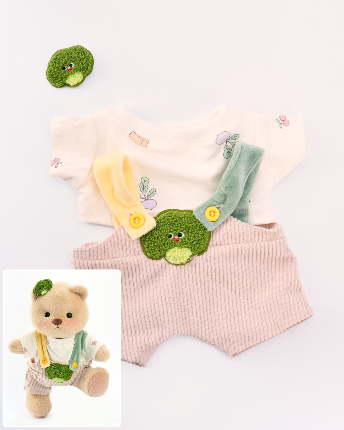 🥦Broccoli Overalls Set (Outfit Only) | Teddy Bear Clothes