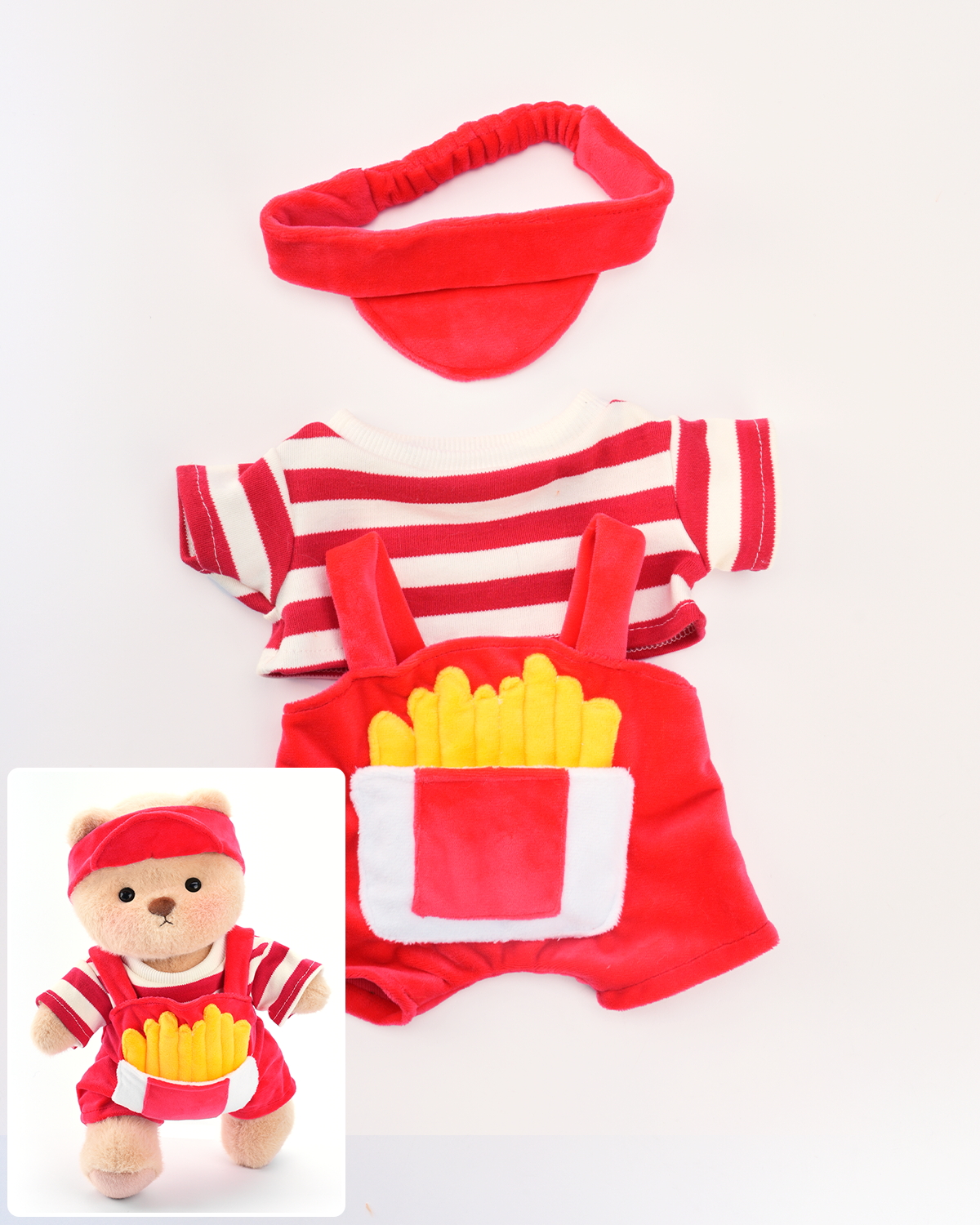 🍟French Fries Overalls Set (Outfit Only) | Teddy Bear Clothes