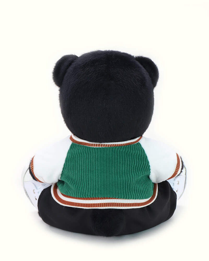 Getahug Green Jacket Black Bear | Handmade Jointed Teddy Bear Gift