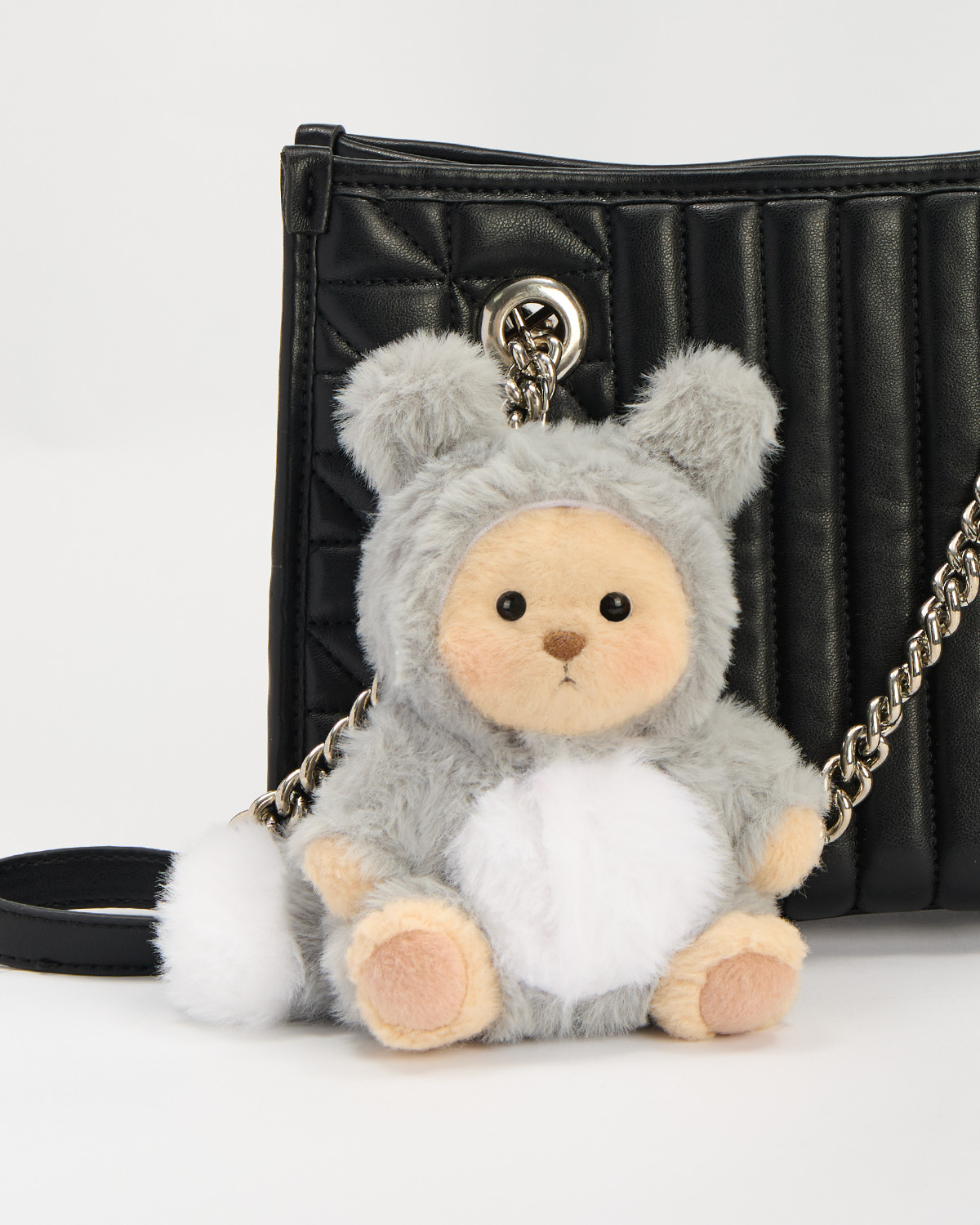 Getahug 5.9 Inches Fluffy Totoro Brown Mini Bear Pendant Keychains Gift