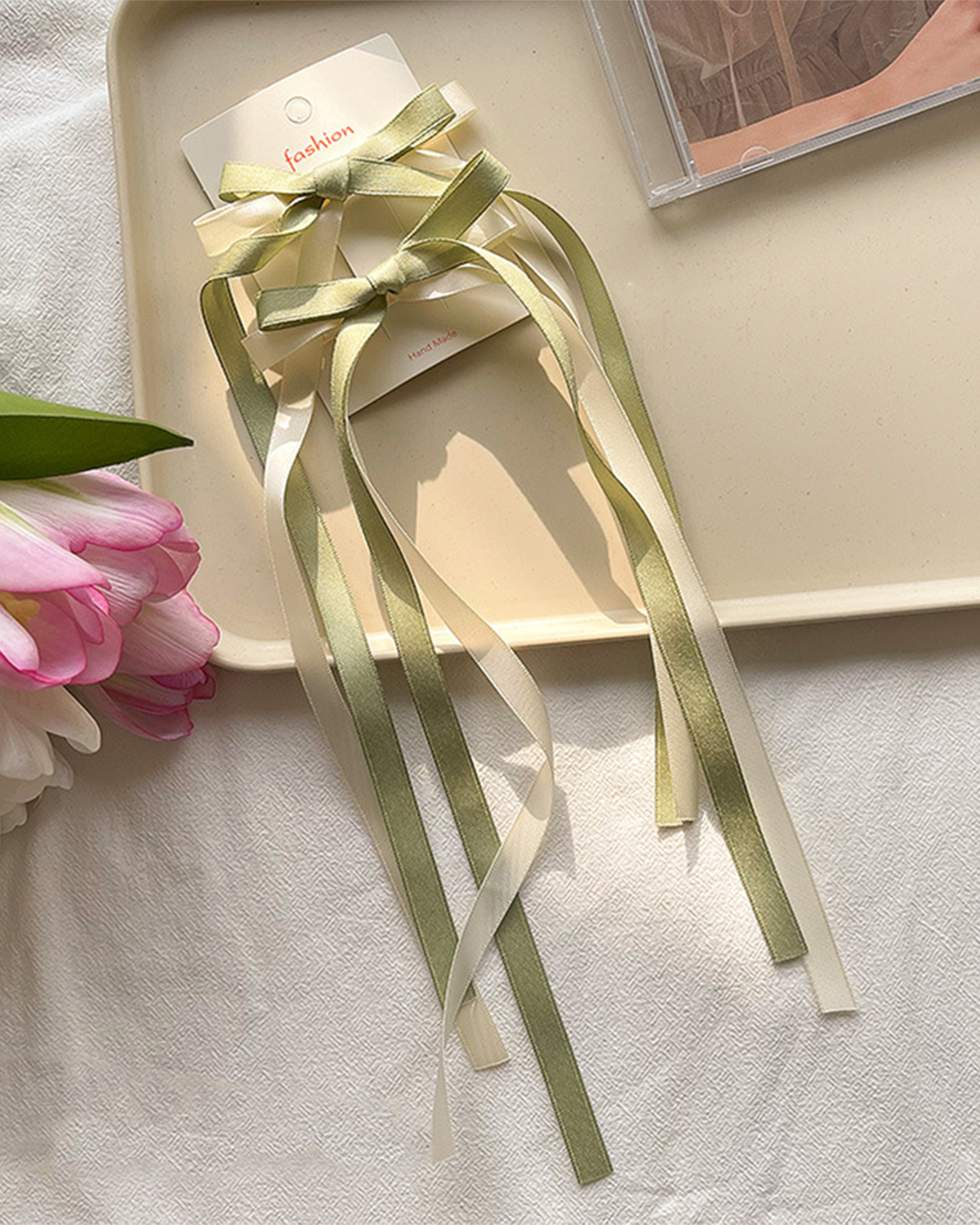 Green Bow Ribbon Hairpin | Suitable for 12 Inches Stuffed Animals