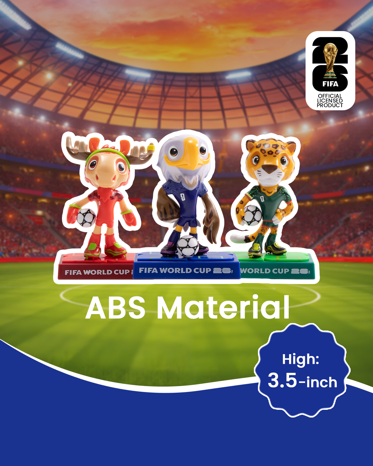 FIFA World Cup 2026 Official Mascot Figurine Set | Premium Acrylic Display Collectible Gift for Soccer Fans